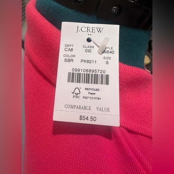 J. Crew PIQUE POLO - PINK NWT - Picture 5 of 6